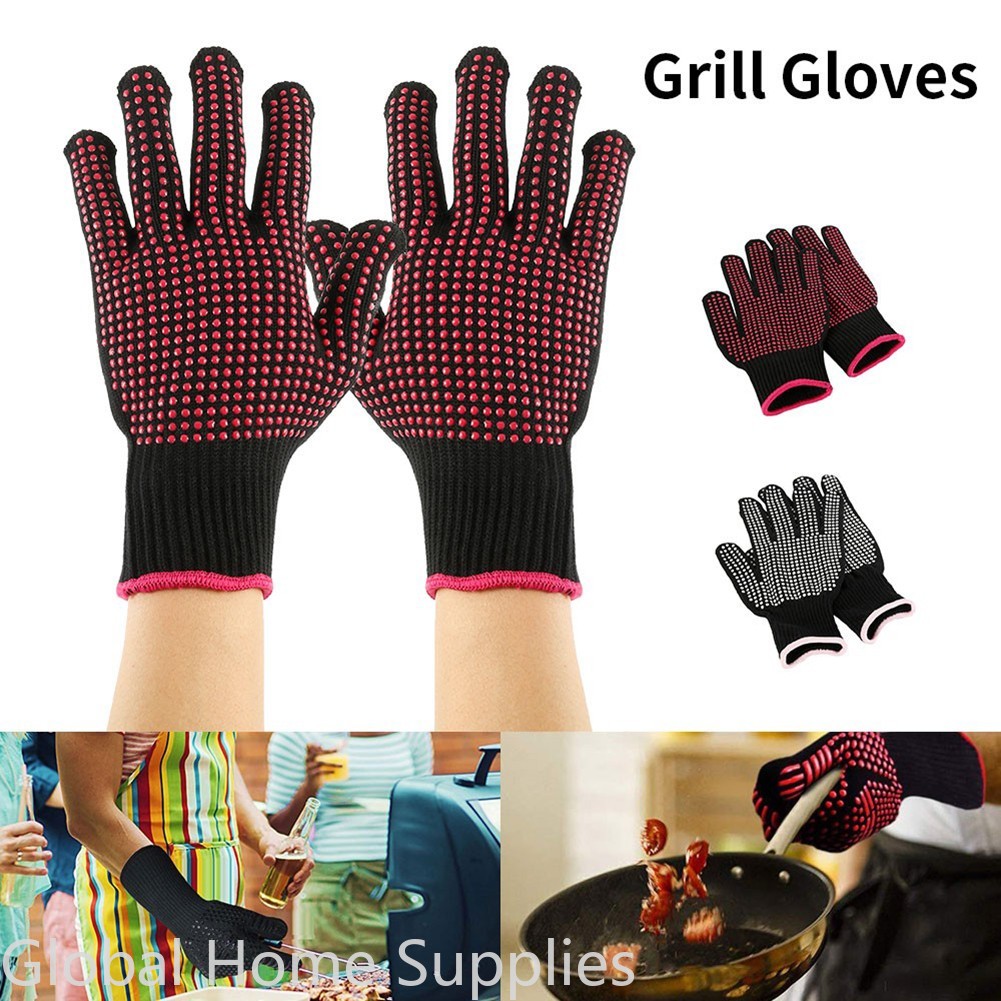 Oven Mitt Silicone - Guantes antiescaldaduras para barbacoa, guantes para