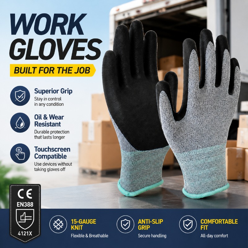 Nitrile Mechanic Glove - Guantes de Trabajo Recubiertos de Nitrilo